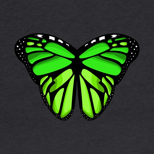 lovely monarch green butterfly wings by prettyguardianstudio